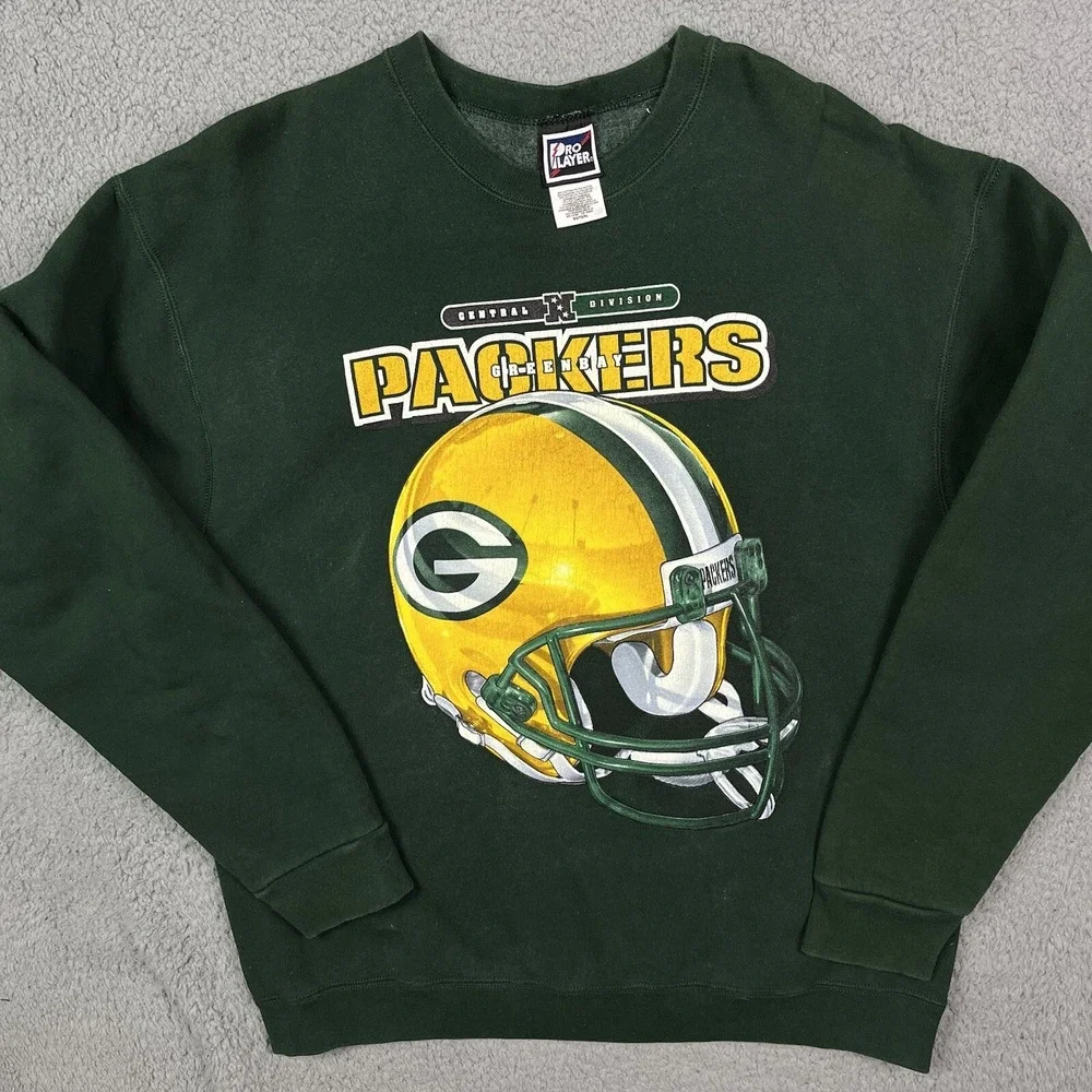Vintage Green Bay Packers Sweater NFL Football Pro Player Crewneck Sweatshirt XL